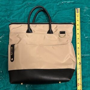 R. Riveter Otto Cream Nylon and Leather Bag